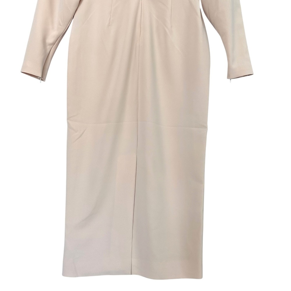 Alexis Fraser Wrap Midi Dress Ivory Belted Long Sleeve Cocktail NWT Womens M - Picture 5 of 13
